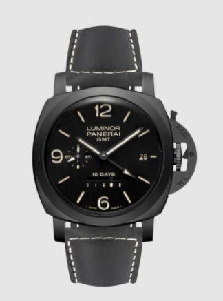 Panerai Luminor 10 Days GMT 44mm Replica Watch PAM00335 SCAMOSCIATO BLACK